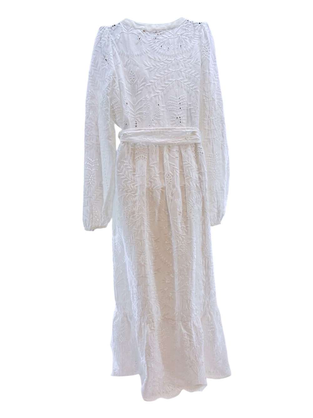 NEW Marie Oliver Ivory Oyster Eyelet Hannon Long Sleeve Maxi Dress Size 6 - Picture 9 of 12